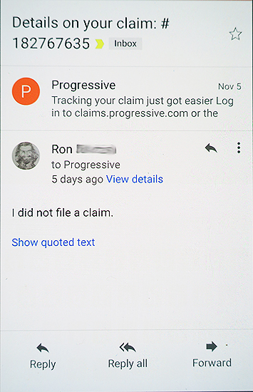 Bogus Progressive Claim